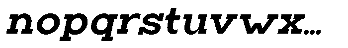 Zero Slab Bold Slanted Font LOWERCASE