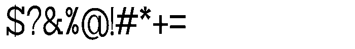 Zero Slab Condensed Font OTHER CHARS