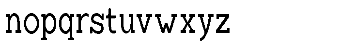 Zero Slab Condensed Font LOWERCASE