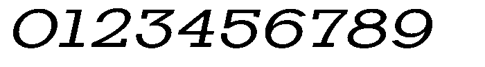 Zero Slab Expanded Slanted Font OTHER CHARS
