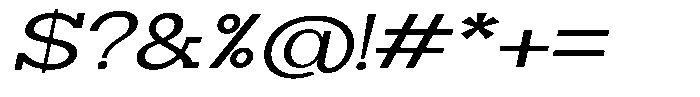 Zero Slab Expanded Slanted Font OTHER CHARS