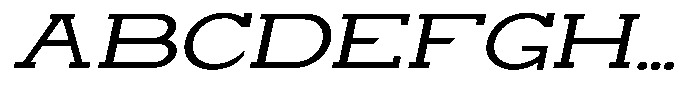 Zero Slab Expanded Slanted Font UPPERCASE