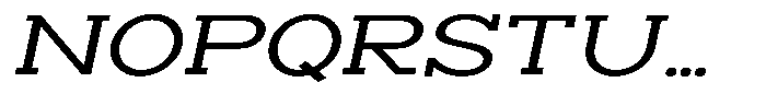 Zero Slab Expanded Slanted Font UPPERCASE