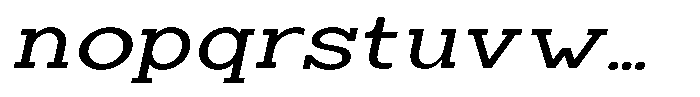 Zero Slab Expanded Slanted Font LOWERCASE