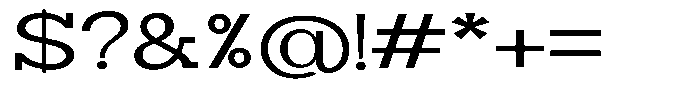Zero Slab Expanded Font OTHER CHARS