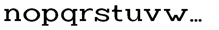 Zero Slab Expanded Font LOWERCASE