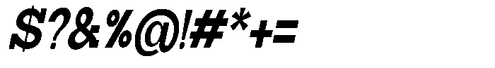 Zero Slab Extra Bold Condensed Slanted Font OTHER CHARS