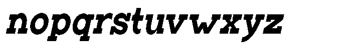 Zero Slab Extra Bold Condensed Slanted Font LOWERCASE