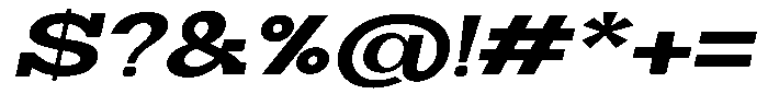 Zero Slab Extra Bold Expanded Slanted Font OTHER CHARS