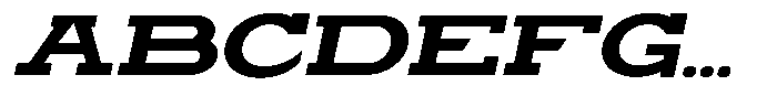 Zero Slab Extra Bold Expanded Slanted Font UPPERCASE