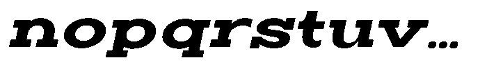 Zero Slab Extra Bold Expanded Slanted Font LOWERCASE