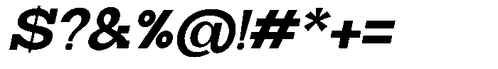 Zero Slab Extra Bold Slanted Font OTHER CHARS