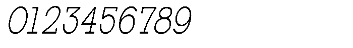 Zero Slab Extra Light Condensed Slanted Font OTHER CHARS