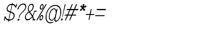 Zero Slab Extra Light Condensed Slanted Font OTHER CHARS