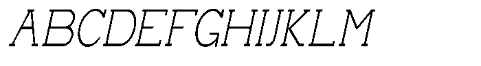 Zero Slab Extra Light Condensed Slanted Font