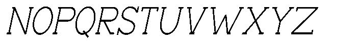 Zero Slab Extra Light Condensed Slanted Font UPPERCASE