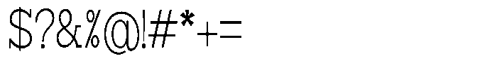 Zero Slab Extra Light Condensed Font OTHER CHARS