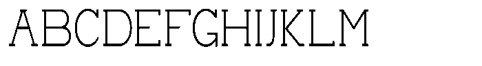Zero Slab Extra Light Condensed Font UPPERCASE