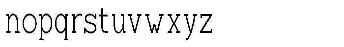 Zero Slab Extra Light Condensed Font LOWERCASE
