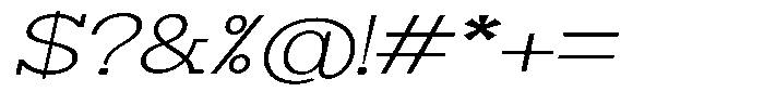 Zero Slab Extra Light Expanded Slanted Font OTHER CHARS