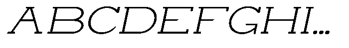 Zero Slab Extra Light Expanded Slanted Font UPPERCASE