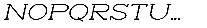 Zero Slab Extra Light Expanded Slanted Font UPPERCASE