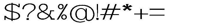 Zero Slab Extra Light Expanded Font OTHER CHARS