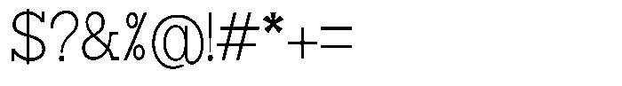 Zero Slab Extra Light Semi Condensed Font OTHER CHARS