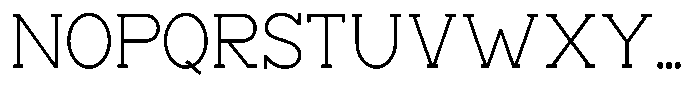 Zero Slab Extra Light Semi Condensed Font UPPERCASE
