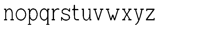 Zero Slab Extra Light Semi Condensed Font LOWERCASE