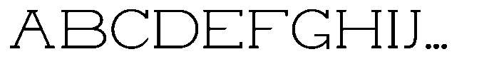 Zero Slab Extra Light Semi Expanded Font UPPERCASE