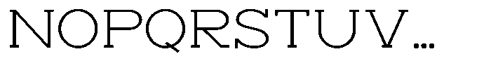 Zero Slab Extra Light Semi Expanded Font UPPERCASE