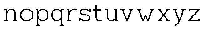 Zero Slab Extra Light Semi Expanded Font LOWERCASE