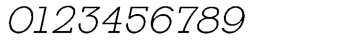Zero Slab Extra Light Slanted Font OTHER CHARS
