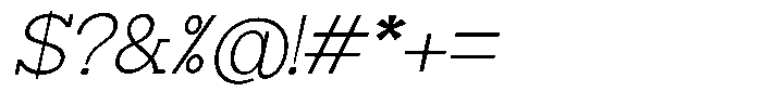 Zero Slab Extra Light Slanted Font OTHER CHARS