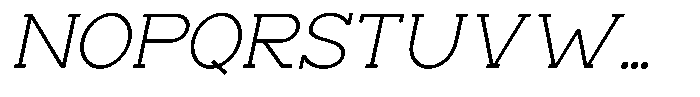 Zero Slab Extra Light Slanted Font UPPERCASE