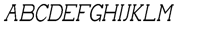 Zero Slab Light Condensed Slanted Font UPPERCASE