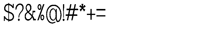 Zero Slab Light Condensed Font OTHER CHARS