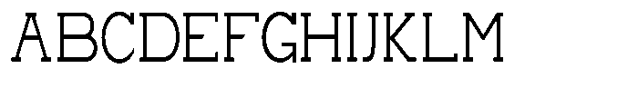 Zero Slab Light Condensed Font UPPERCASE