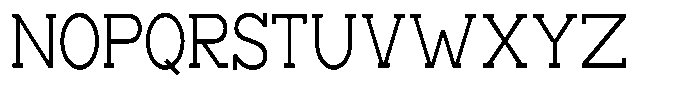 Zero Slab Light Condensed Font UPPERCASE