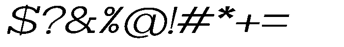 Zero Slab Light Expanded Slanted Font OTHER CHARS