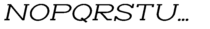 Zero Slab Light Expanded Slanted Font UPPERCASE