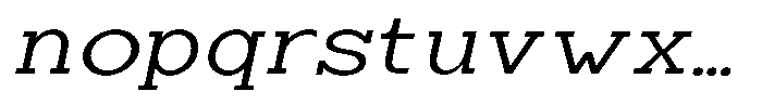 Zero Slab Light Expanded Slanted Font LOWERCASE