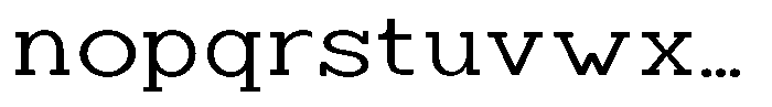 Zero Slab Light Expanded Font LOWERCASE