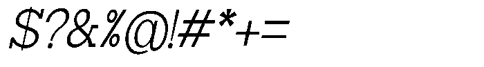 Zero Slab Light Semi Condensed Slanted Font OTHER CHARS