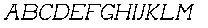 Zero Slab Light Semi Condensed Slanted Font