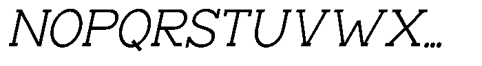Zero Slab Light Semi Condensed Slanted Font UPPERCASE