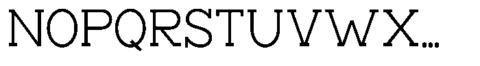 Zero Slab Light Semi Condensed Font UPPERCASE