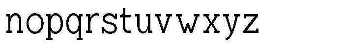 Zero Slab Light Semi Condensed Font LOWERCASE