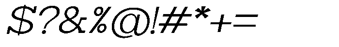 Zero Slab Light Semi Expanded Slanted Font OTHER CHARS